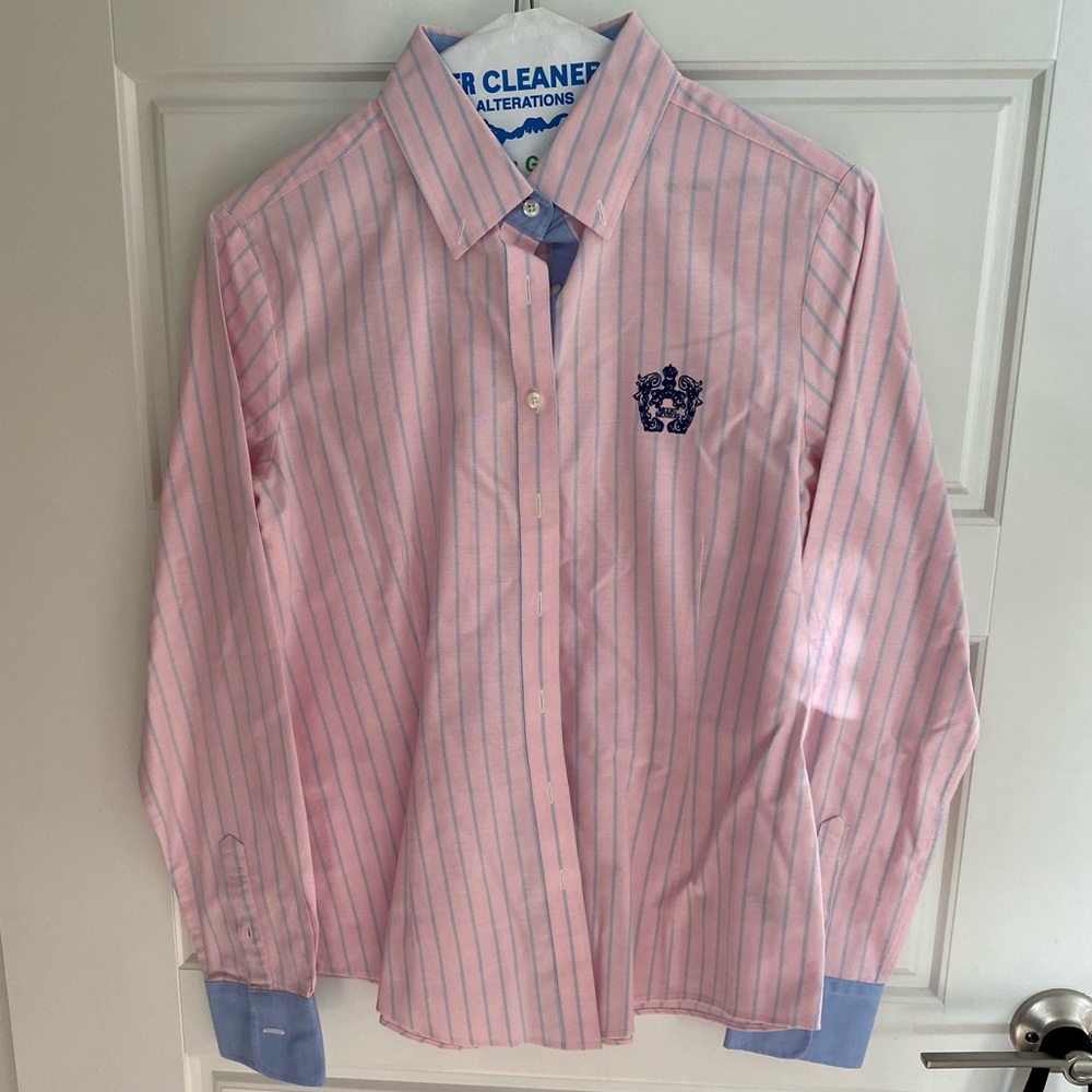 Brooks Brothers light pink and light blue button down women’s size 8 like new